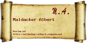 Maldacker Albert névjegykártya